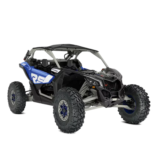 Blue Can-Am Maverick two-seat buggy, suited to couples and friends exploring the Marrakech Palmeraie