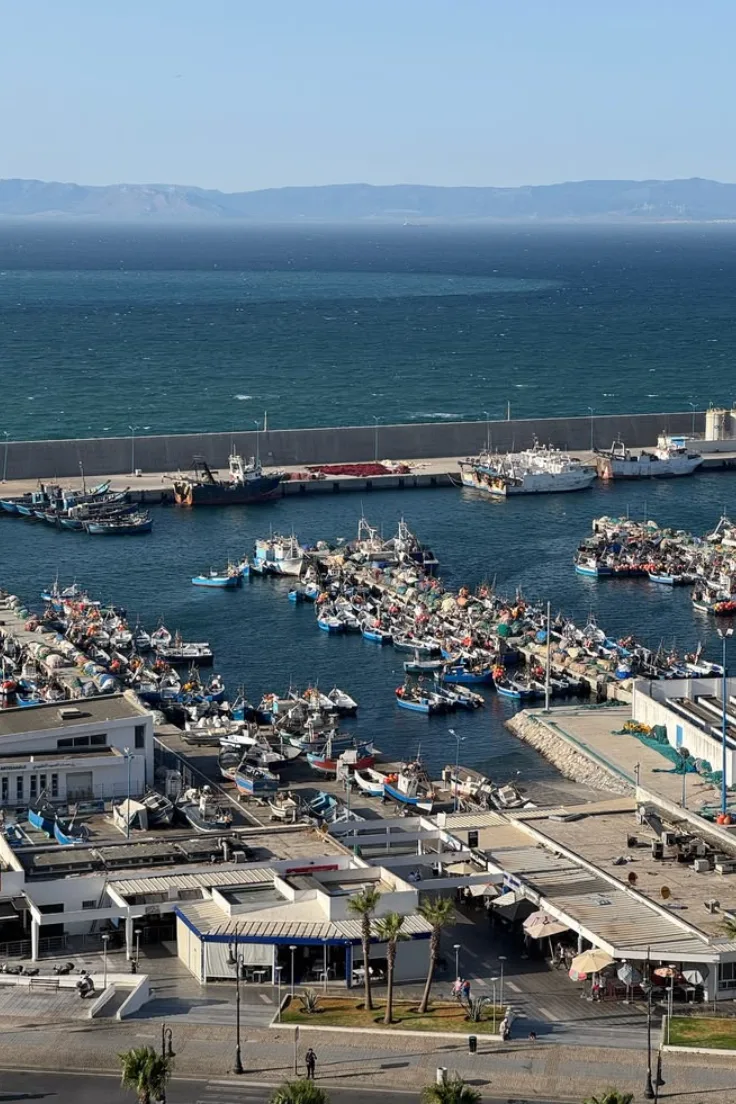 Fishing boats in the harbor of Tangier port