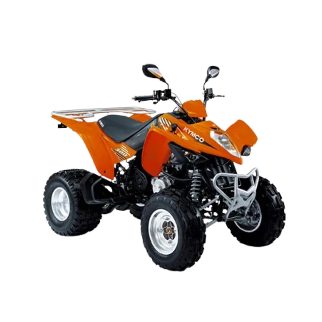 Orange Kymco quad bike used for quad tours in the Marrakech Palmeraie