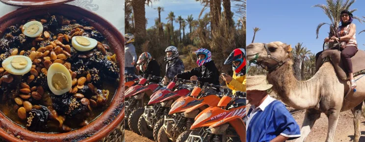 Moroccan tagine, a line of quad bikes and a camel ride, three experiences on a Marrakech Palmeraie outing