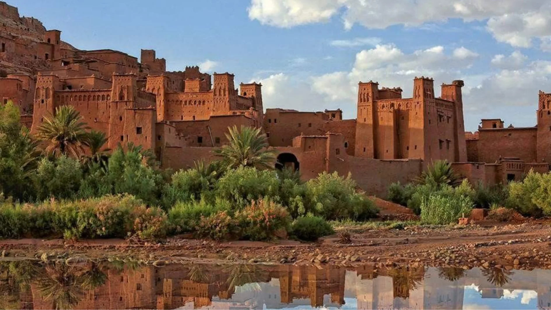 Taourirt Kasbah in Ouarzazate Red clay kasbah beside a palm grove near Ouarzazate, Morocco