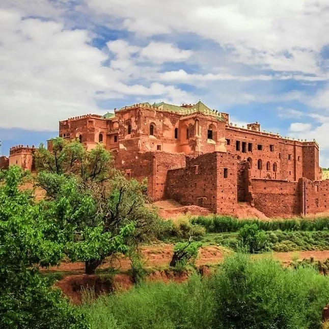 Telouet Kasbah, former seat of the Glaoui family, in the High Atlas Mountains of Morocco